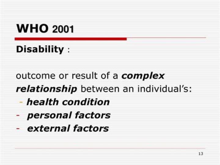Who defined disability 2001?