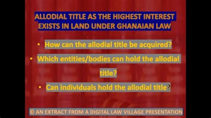 Who has allodial title?