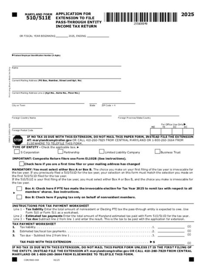 Who Must File Md Form 510?