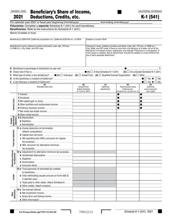 Who sends k1 forms?